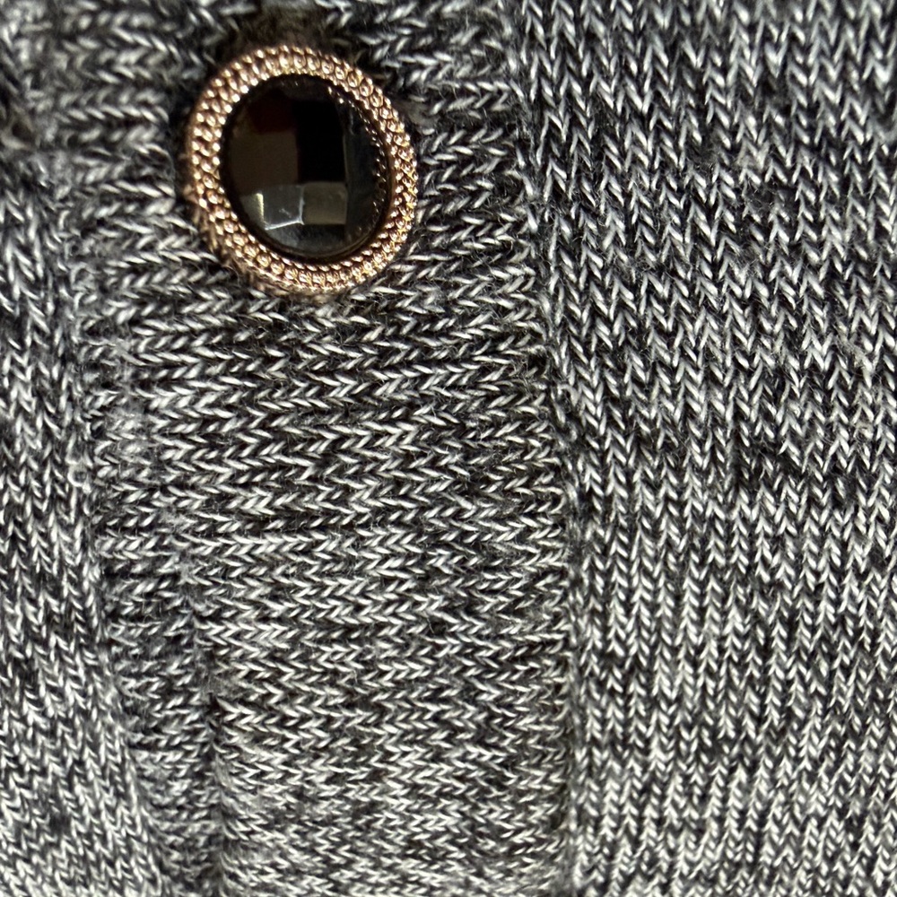 Heather Gray Cardigan Sweater. - Picture 3 of 7